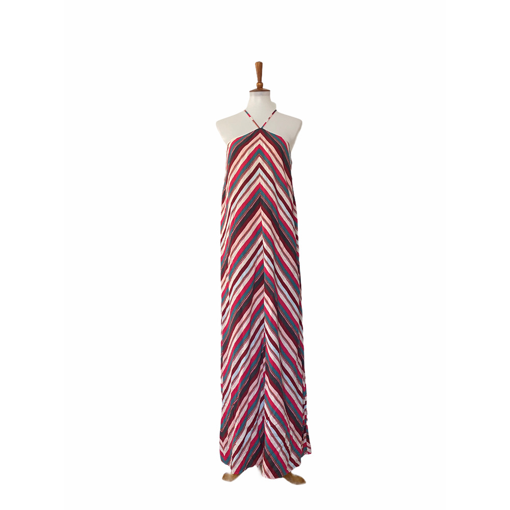 LOFT Chevron Stripe Halter Maxi Dress Medium